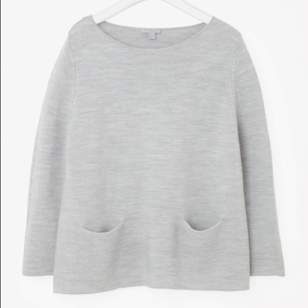 COS A Line Grey Pocket Sweater